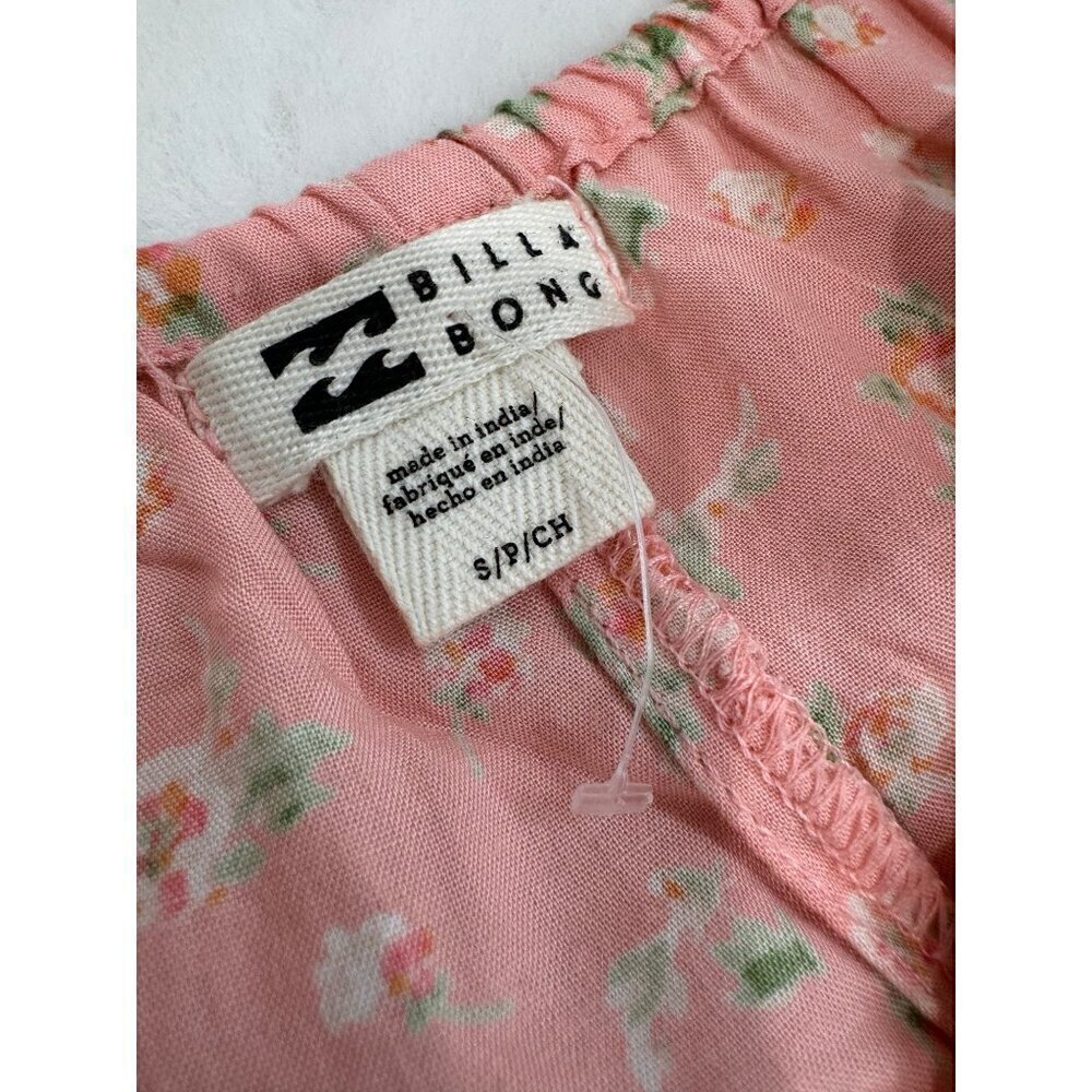 New Billabong Women's Size S Slip Midi Dress Shoulder Strap Floral Pink - Picture 2 of 11